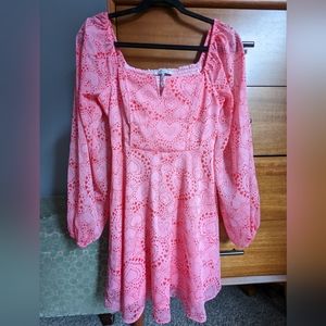 BCBGeneration pink hearts mini dress, size XS